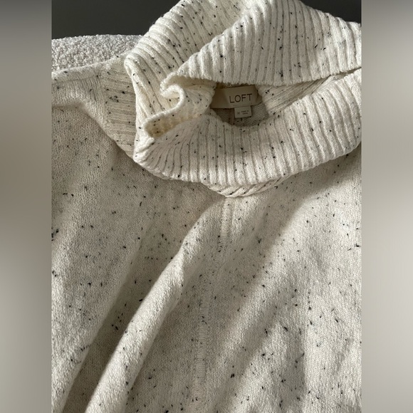 LOFT Speckled Turtleneck Poncho Sweater - Picture 10 of 13